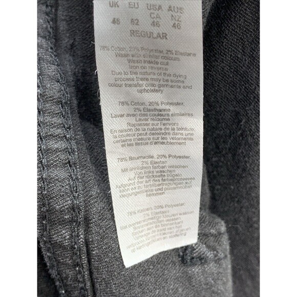 Man Boohoo Man Denim Buttonfly Jeans Men's Size 46x30 Black Dark Wash Distressed - Picture 13 of 14